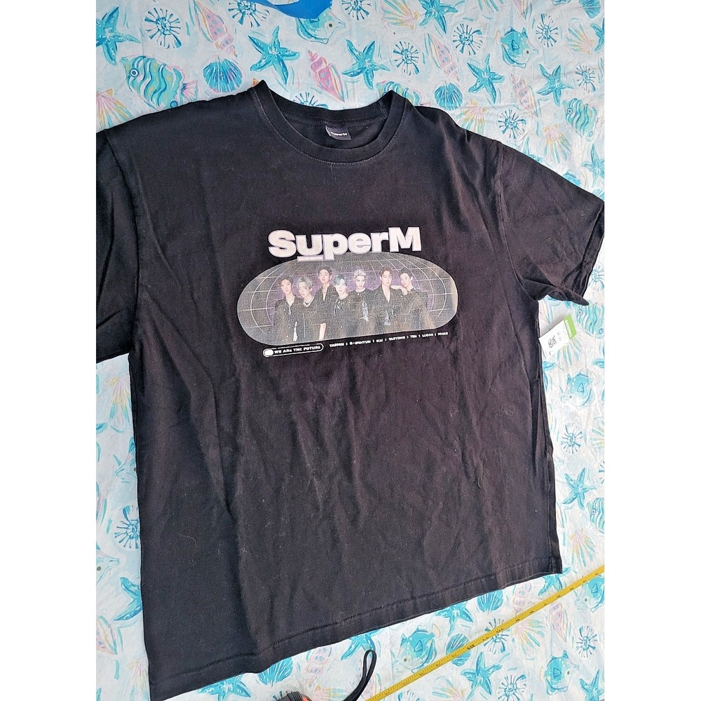 SuperM K-Pop Group Graphic T-Shirt Black We Are The Future Mens Large L